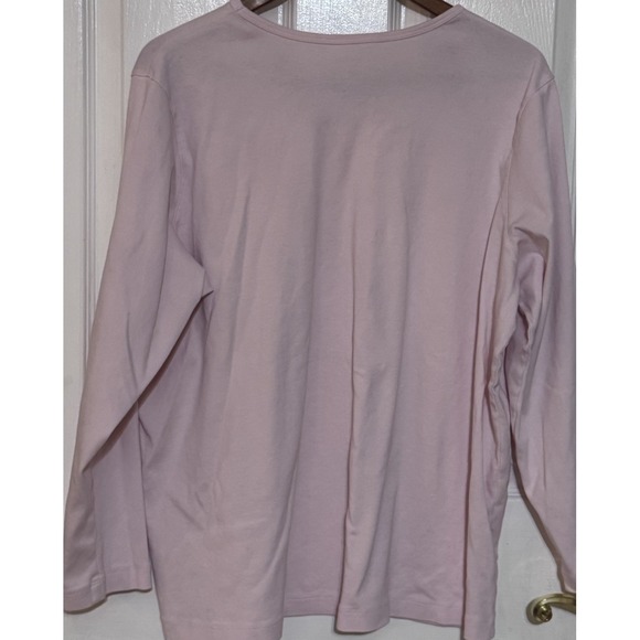 PRESWICK & MOORE 2XL LONG SLEEVE KNIT TOP TEE T-SHIRT LT PINK COTTON - Picture 7 of 10